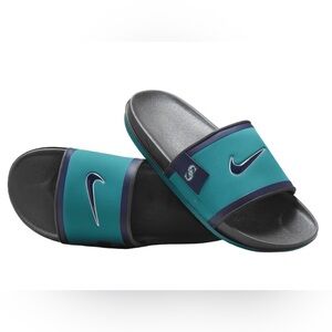 NIKE SEATTLE MARINERS OFFCOURT SLIDE SANDALS OFFICIAL LICENSED FOOTWEAR SIZE 10